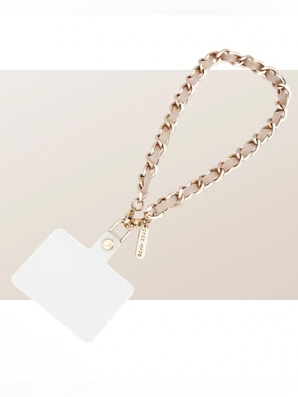 *NWT* Case-Mate Phone Charm Wristlet - Gold Chain with Taupe Leather